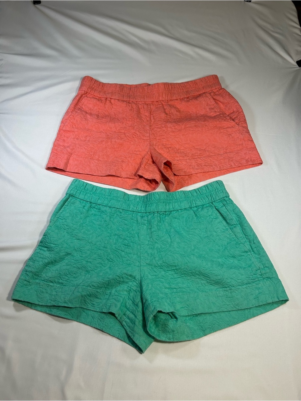 J. Crew Women's Coral and Teal Athletic Shorts